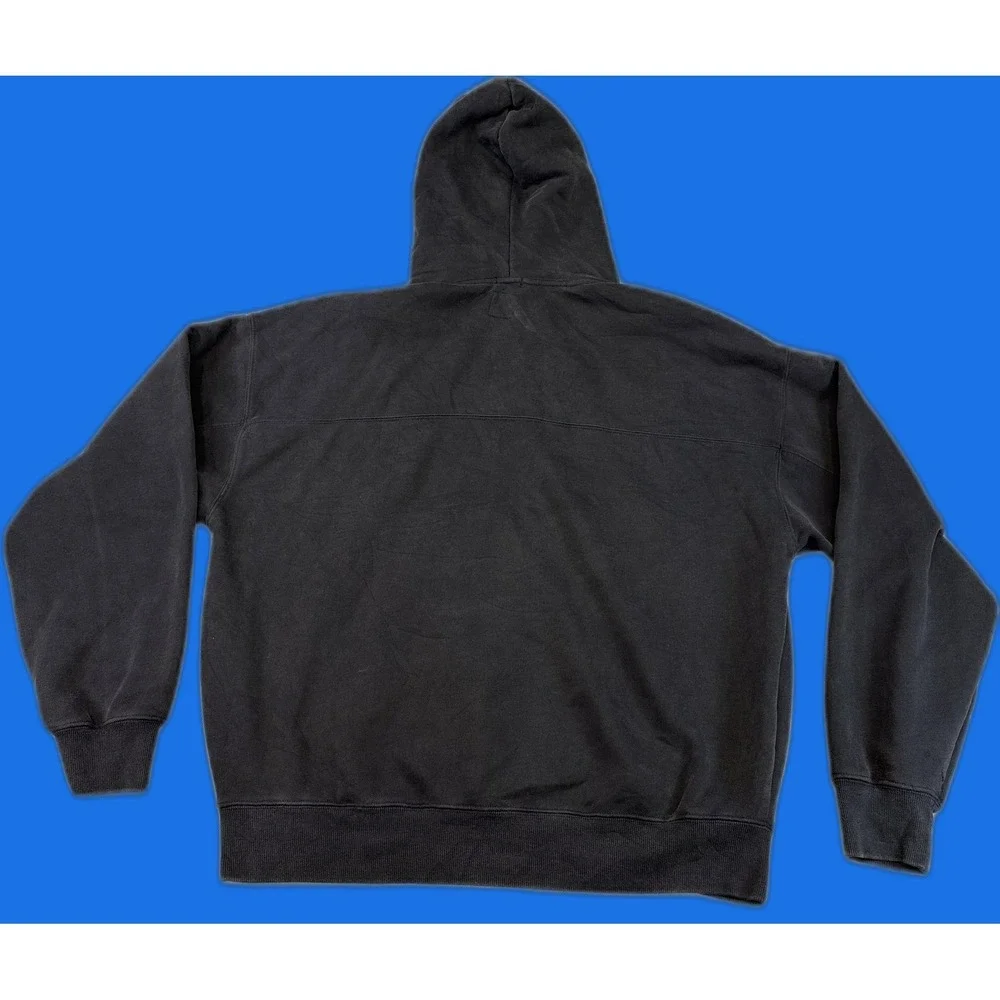RSQ Pullover Hoodie Large Black Fleece Unisex Regular Fit Long Sleeve Kangaroo